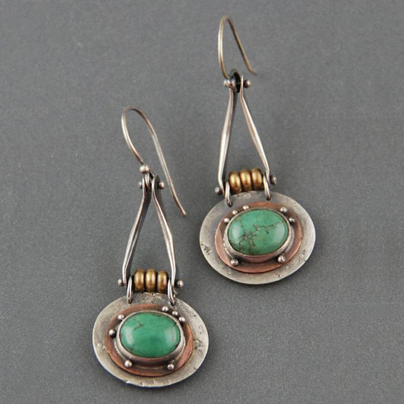 Turquoise Two Tone Earrings