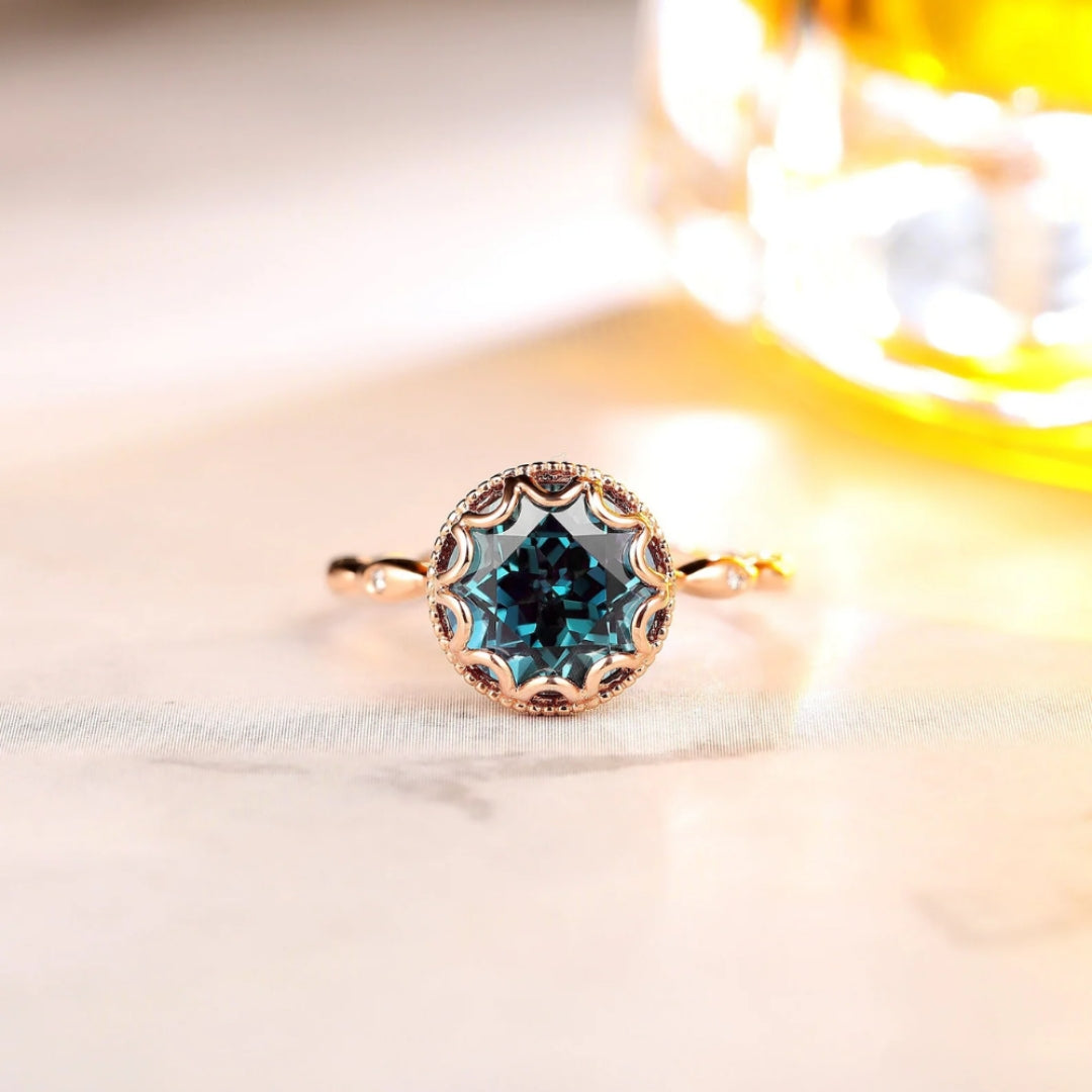 Vintage Green Rounded Glass Ring