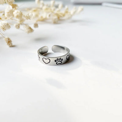Heart Paw Minimalist Ring