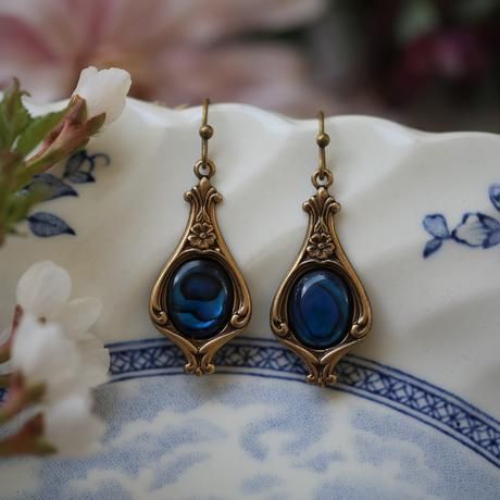 Boho Inlaid Blue Stone Earrings