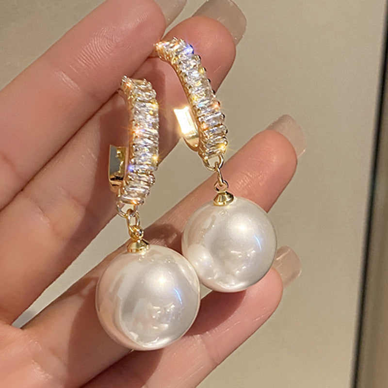 Luxury Pearl and Zirconia Earrings