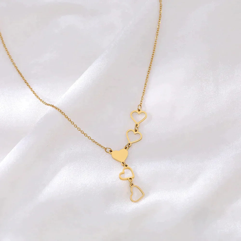 Gold and Silver Heart Necklace