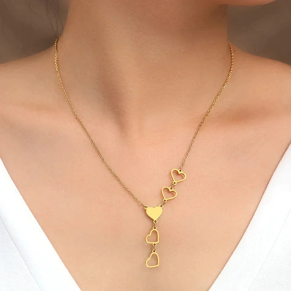 Gold and Silver Heart Necklace