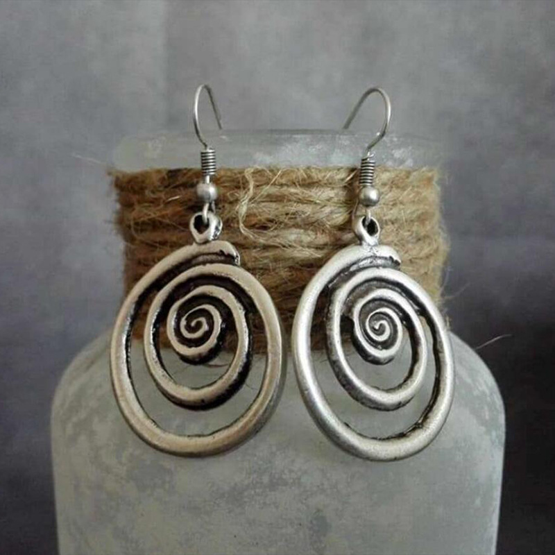 Vintage Circular Silver Earrings