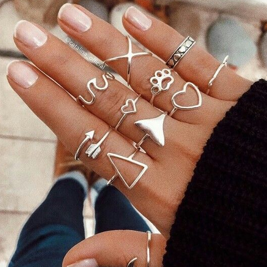 Pack Vintage Silver Rings