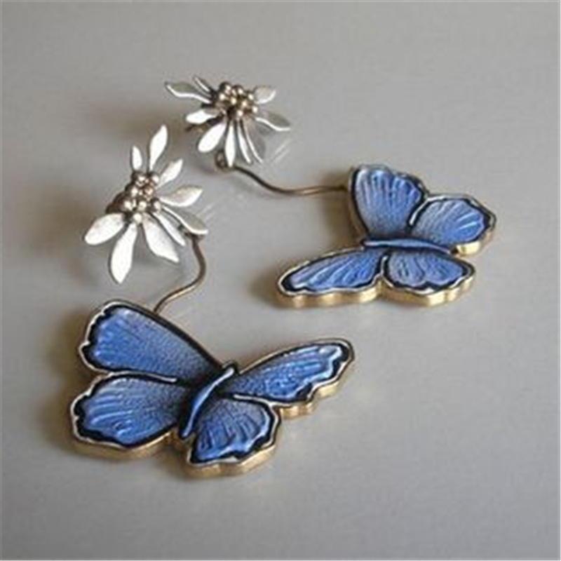 Vintage Blue Butterfliy Earrings