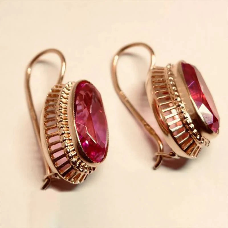 Vintage Red Crystal Earrings