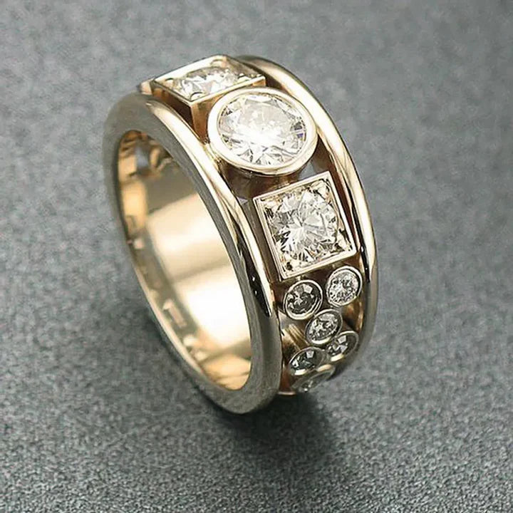 Vintage Golden Zirconia Ring