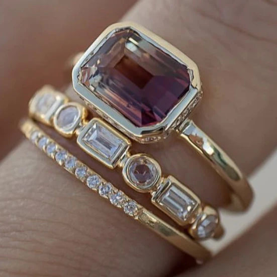 Vintage Garnet Crystals Ring