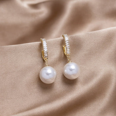 Luxury Pearl and Zirconia Earrings